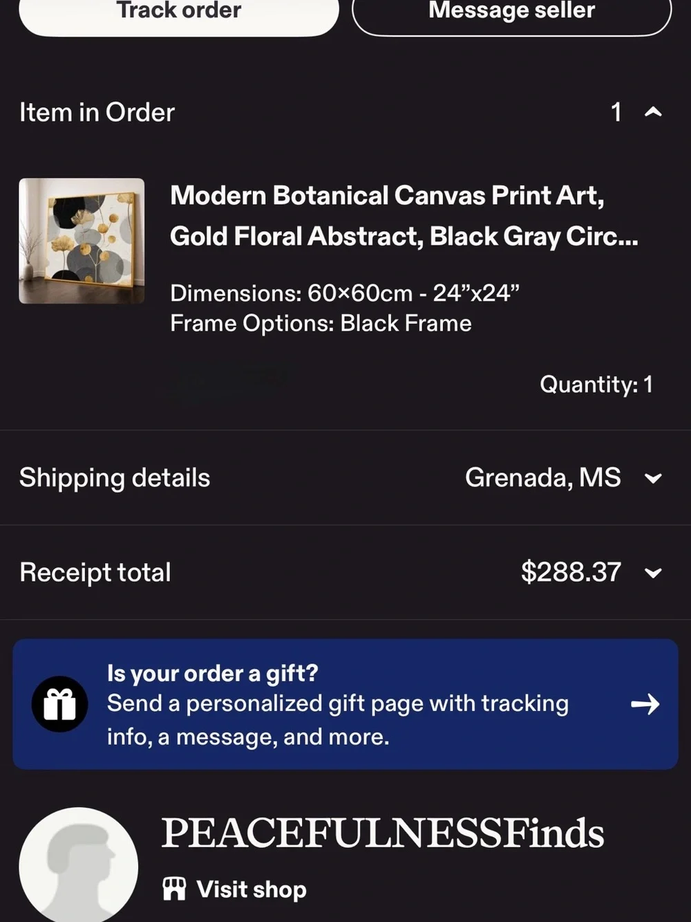 Gold Floral Abstract Wall Art Canvas - Home Wall Decor